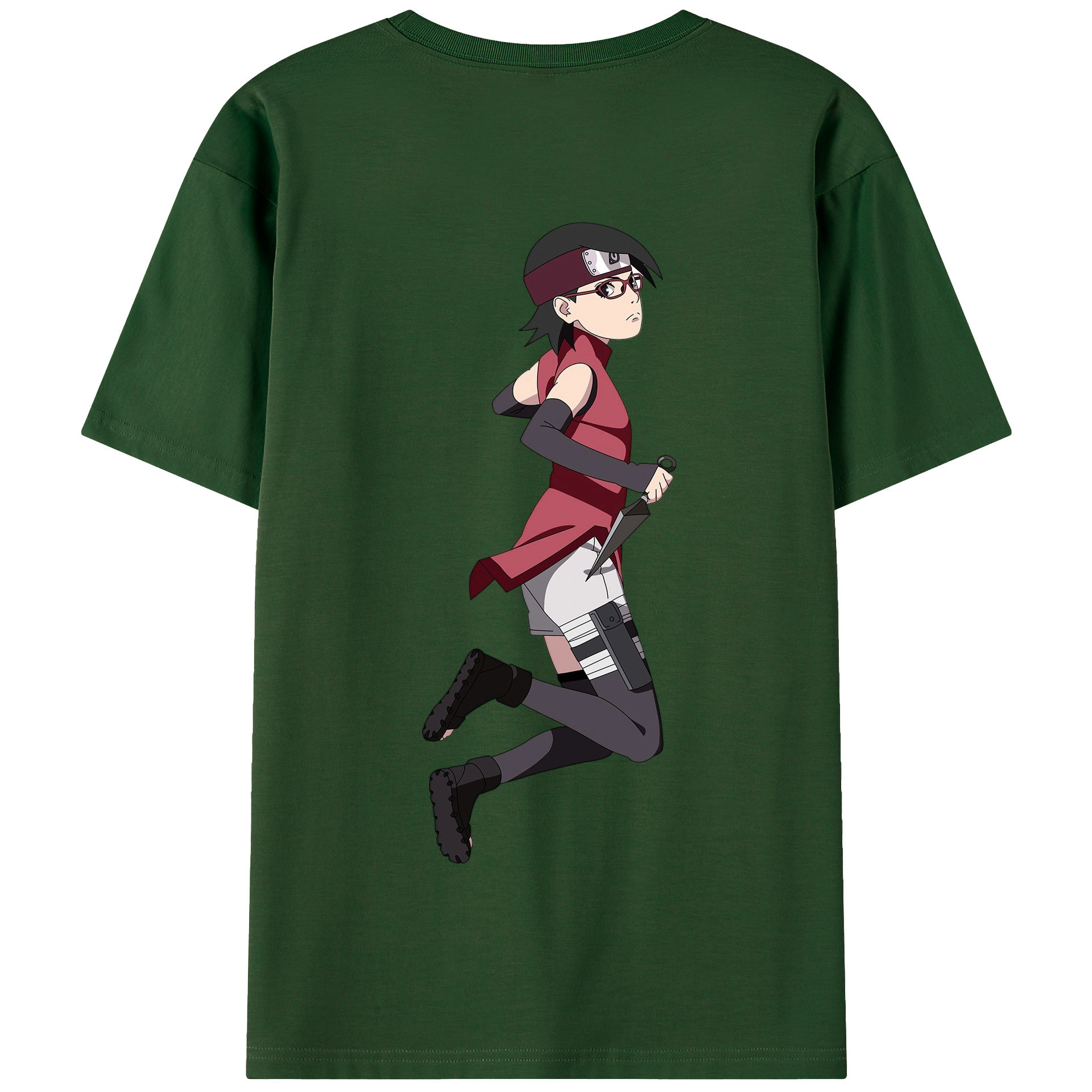 （画像用） NARUTO -ナルト- うちは サラダ Uchiha Sarada 綿100％半袖Tシャツ（背面プリント）